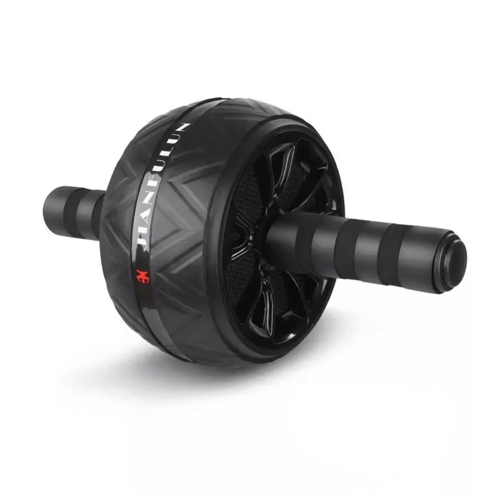 Ab Roller Wheel with Resistance Bands for Core Exercise and Strength Training, Anti-Slip Handles, Black, Unisex, Compact Design